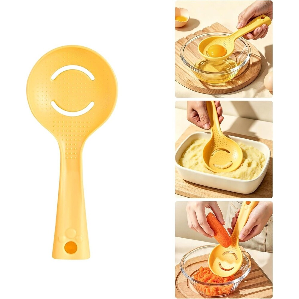5-in-1 Egg Separator Potato Masher Garlic Crusher Kitchen Spoon Self Standing